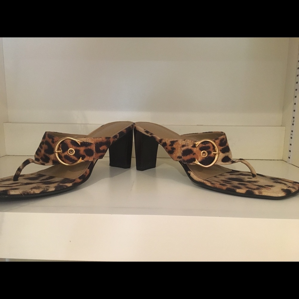 Franco Sarto Leopard Print Heeled Sandals